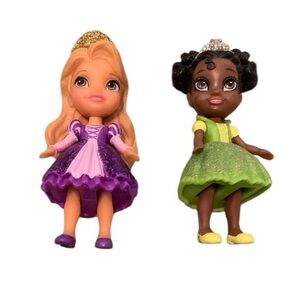 Disney Princess Mini Toddler Dolls Lot Rapunzel Tiana Moveable Arms And Legs